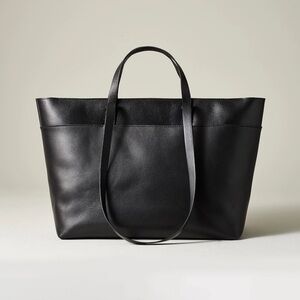 Madewell Black Leather Tote Bag